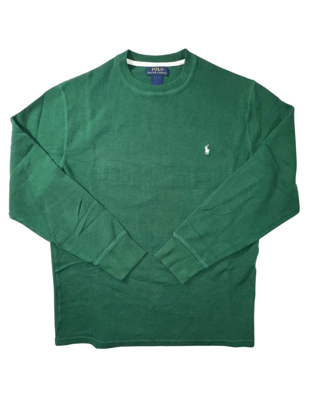 Polo Ralph Lauren Green Waffle Knit Thermal Long Sleeve Shirt Men’s Large